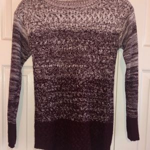 Burgundy and white stitch sweater